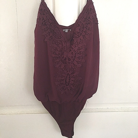 Charlotte Russe Tops - CHARLOTTE RUSSE Maroon Bodysuit S